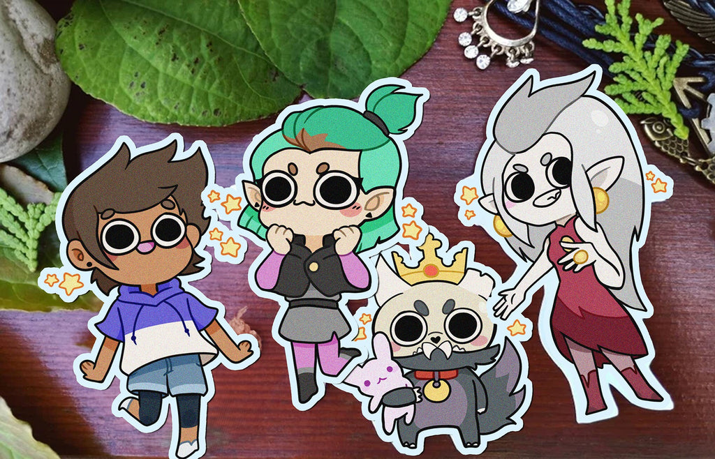 The Owl House Inspired Stickers ft: Luz, Amity, Eda the Owl Lady, & King