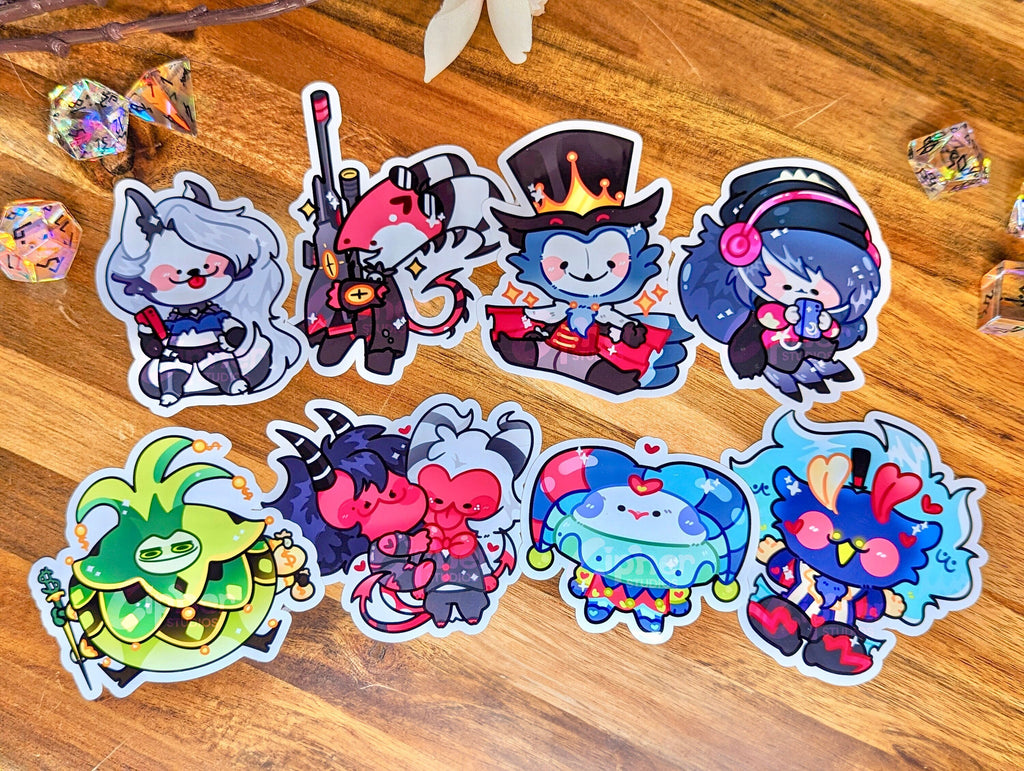 Helluva Boss Inspired Stickers [Ft. Blitzo, Loona, Stolas, Octavia, Mammon, Millie & Moxxie, Fizzarolli, Asmodeus]