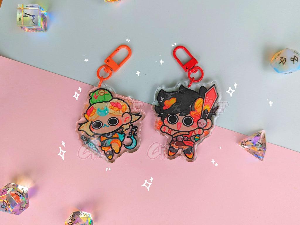 MELINOE AND HADES 2 KEYCHAINS OR CHARMS