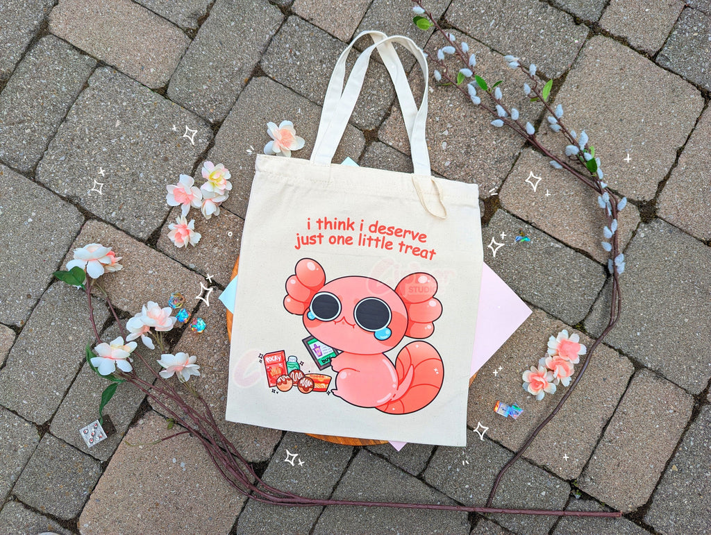 AXOLOTL BAG, &quot;I think I deserve just one little treat.&quot; Tote Bag