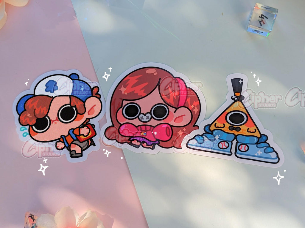 Dipper Pines, Mabel Pines & Bill Cipher Stickers