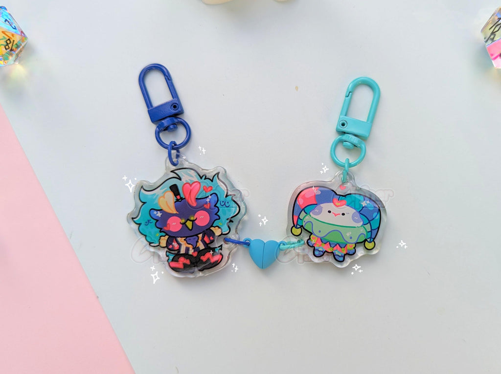 Fizzmodeus + Stolitz Heart Magnet Mini Charms! [Ft. Asmodeus & Fizzarolli] Helluva Boss Inspired