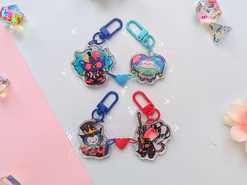 Fizzmodeus + Stolitz Heart Magnet Mini Charms! [Ft. Asmodeus & Fizzarolli] Helluva Boss Inspired