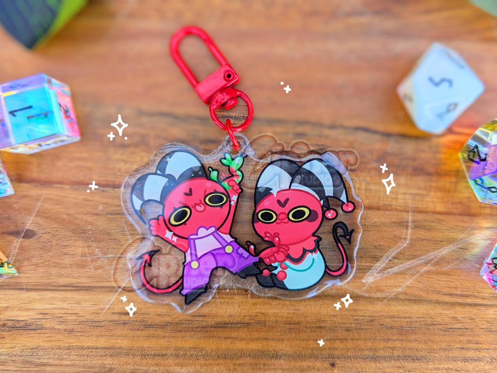 Young Blitzo & Fizzarolli Keychain | 2.3" Helluva Boss Inspired