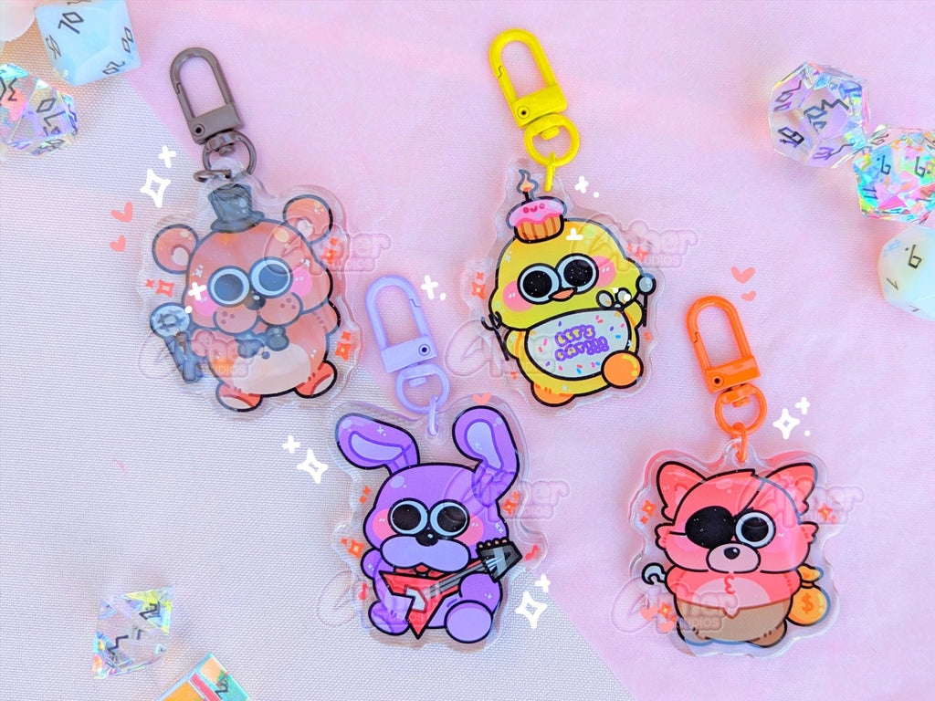 five night&#39;s at freddy&#39;s / fnaf
freddy fazbear, chica, bonnie and foxy keychains