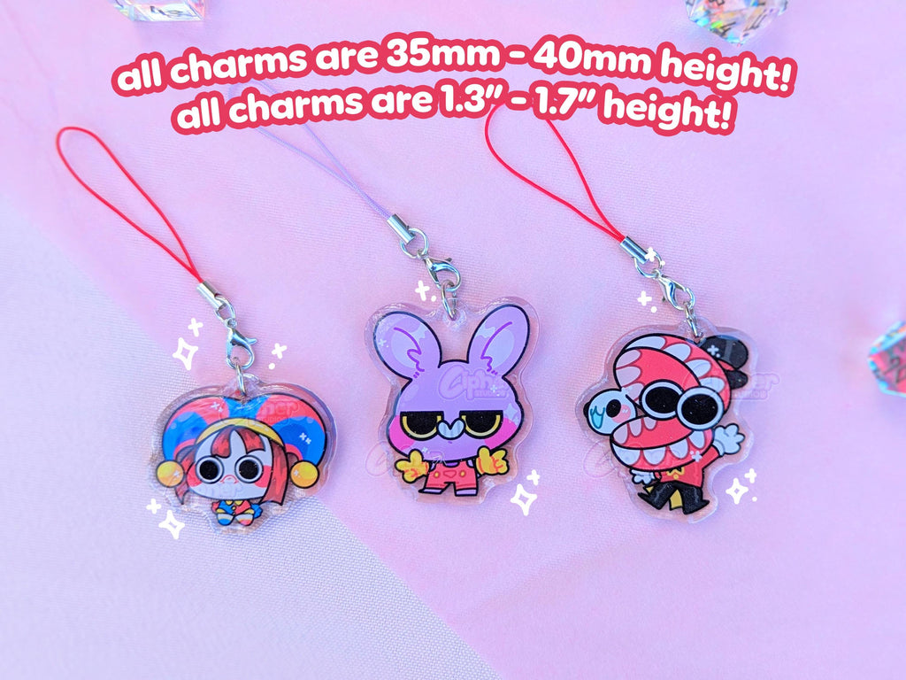 The Amazing Digital Circus Inspired Phone Charms [1.3" TADC Ft. Caine, Pomni & Jax]