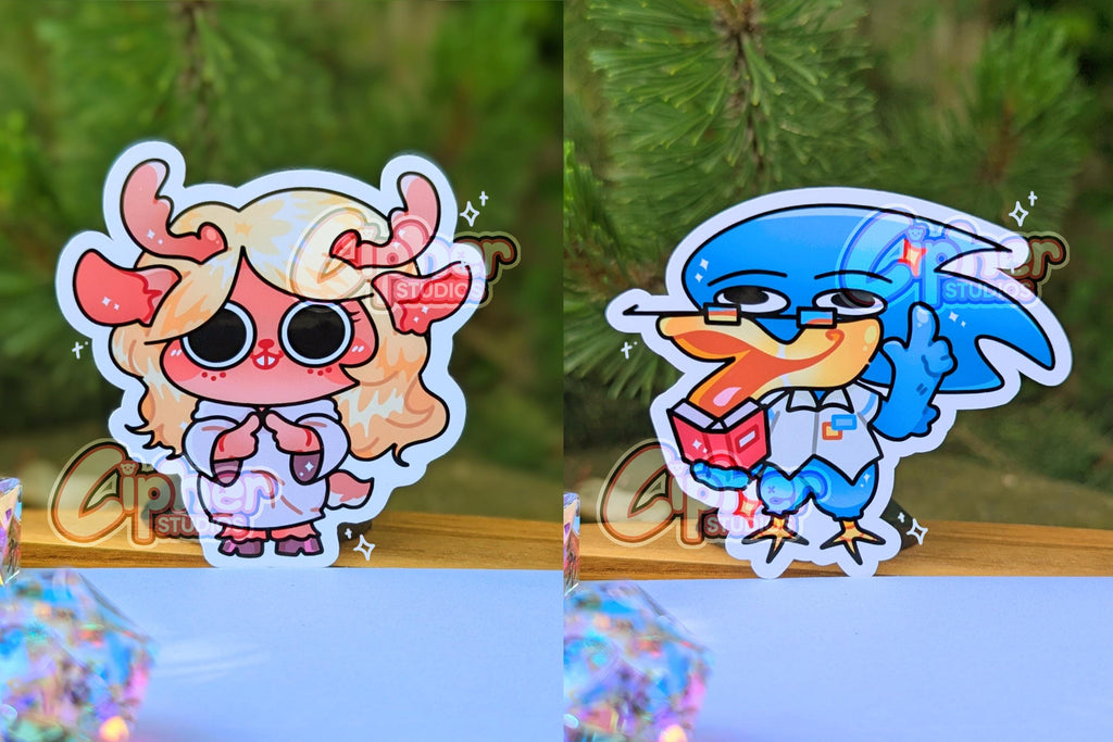 DELTARUNE Inspired Stickers! [Ft. Kris, Susie, Ralsei, Rouxls Kaard, Lancer, Noelle, Berdly, Queen, Spamton, Mr. Tenna, Lanino & Elnina!]
