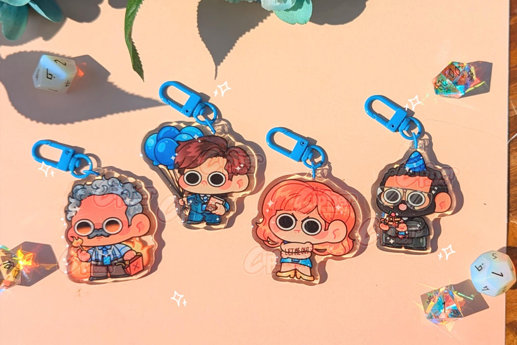 SEVERANCE Inspired Keychain | 2.5" Charms ft. Mark S, Helly R, Dylan G & Irving B