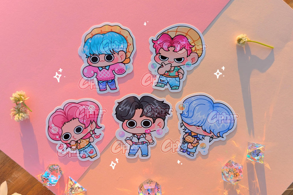 SAJA BOYS Inspired Stickers! [Ft. Jinu, Baby, Abby, Romance, Mystery] K-Pop Demon Hunters