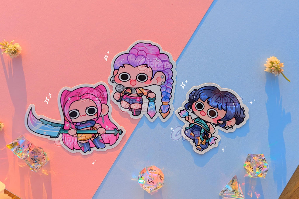 HUNTR/X Inspired Stickers! [Ft. Rumi, Zoey, & Mira] K-Pop Demon Hunters