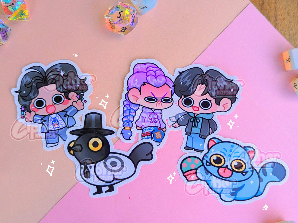 BONUS SET K-Pop Demon Hunters Inspired Stickers! [Ft. Bobby, Rujinu, Derpy & Sussy]