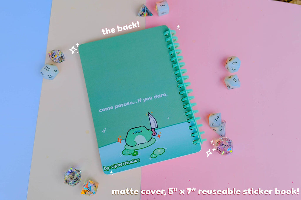 Axolotl & Frog Sticker Book ft. Re-useable Sticker Paper and Openable Rings