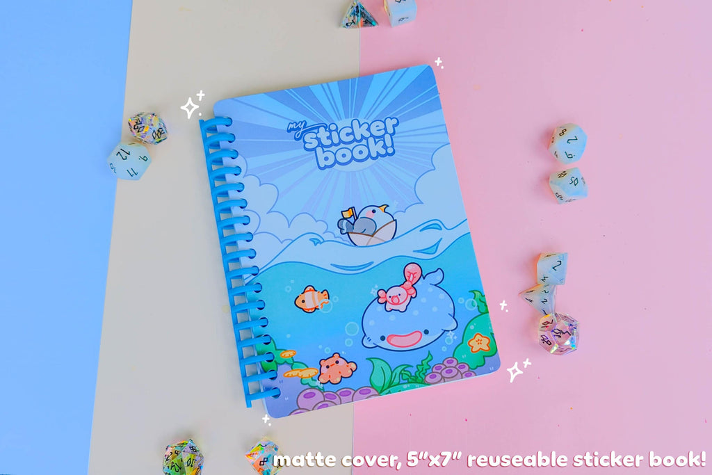 Ocean Adventure Sticker Book ft. Re-useable Sticker Paper and Openable Rings