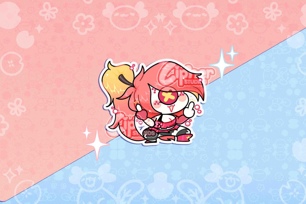 Hazbin Hotel Inspired Stickers ft Sir Pentious, Niffty, Lute, Velvette, Emily, Cherri, Baxter & Abel