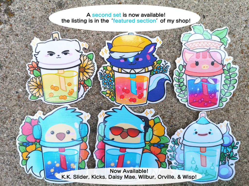 Animal Crossing NPC Boba Tea Stickers