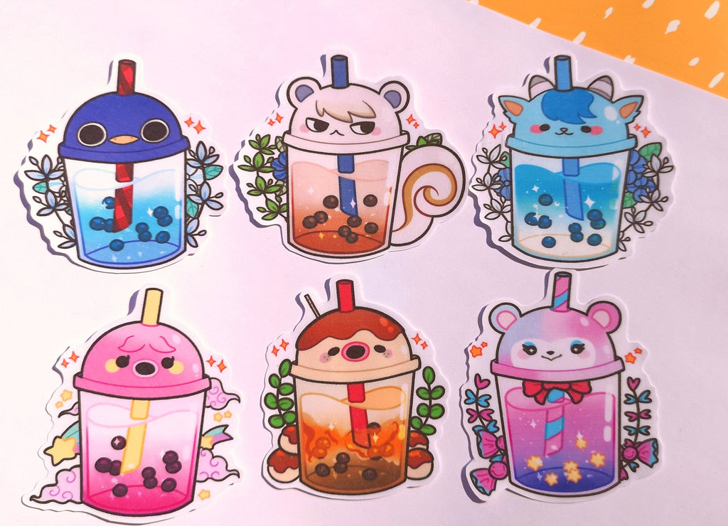 Animal Crossing Villager Boba Tea Stickers