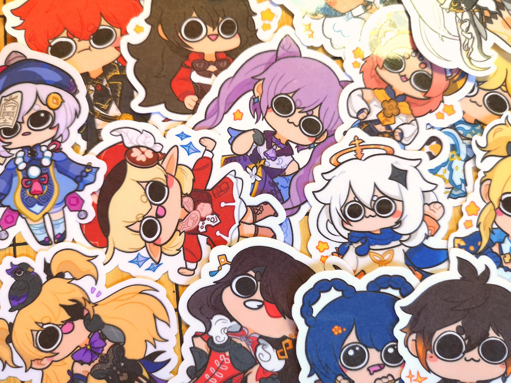 Genshin Impact Inspired Stickers ft. Diluc, Kaeya, Zhongli, Paimon etc!