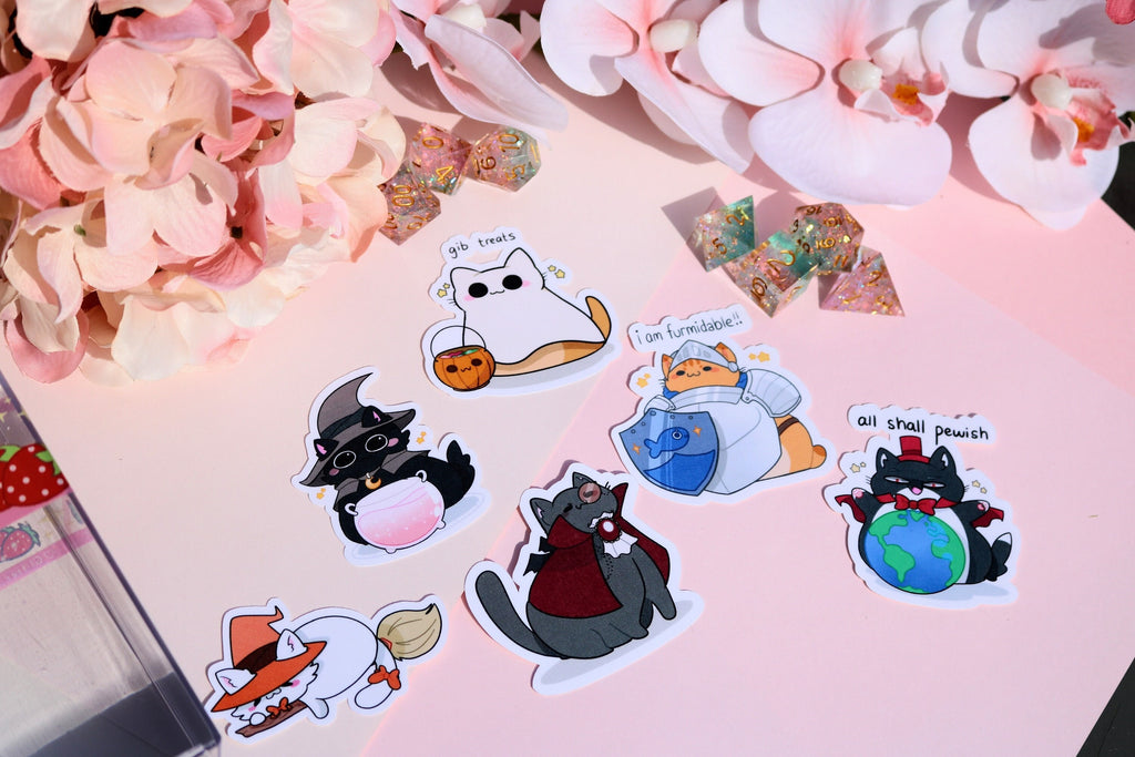 Costume Cat Stickers, Festive, Spooky Month, Halloween, RPG Stickers