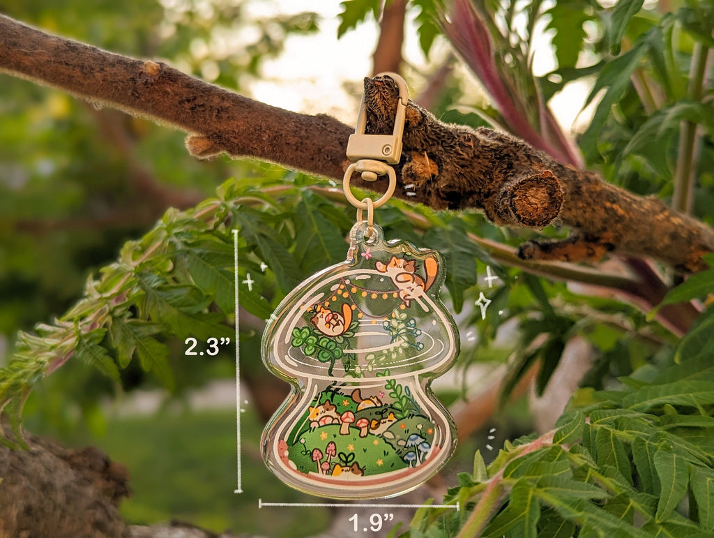 Calico Mushroom Terrarium Acrylic Charm