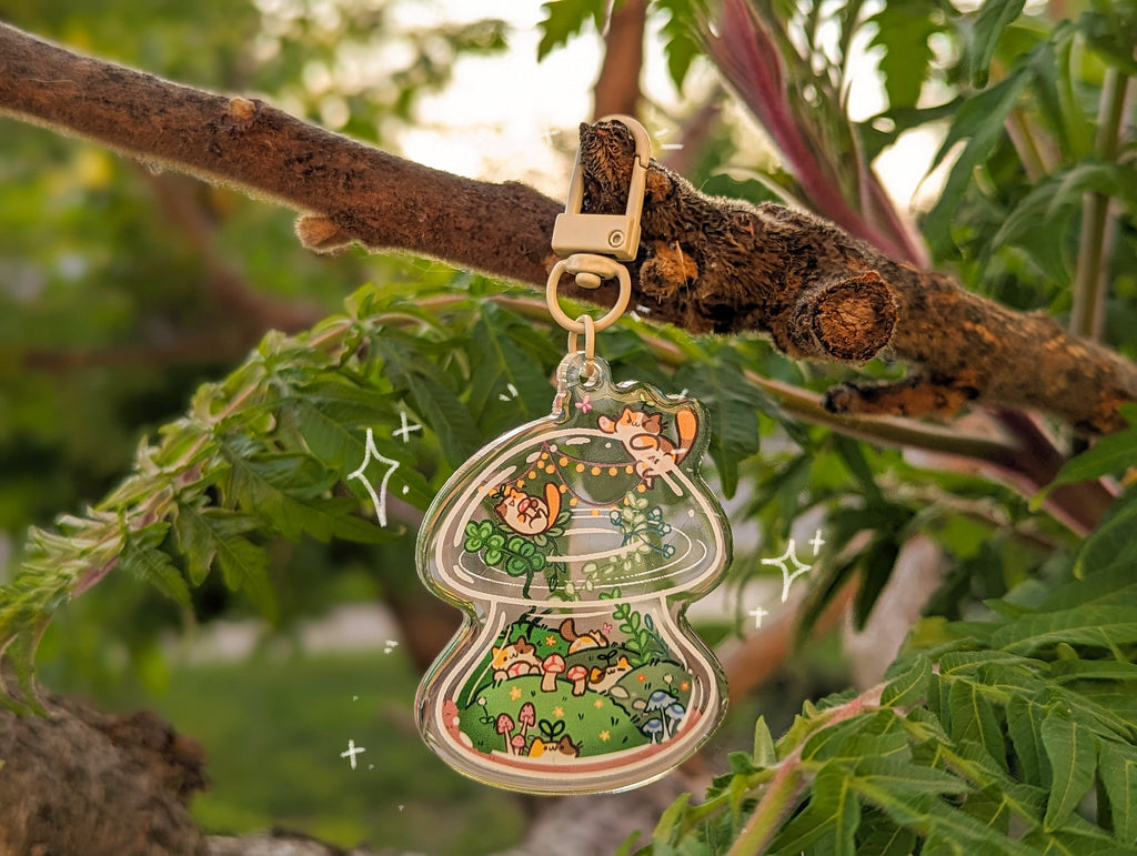 Calico Mushroom Terrarium Acrylic Charm