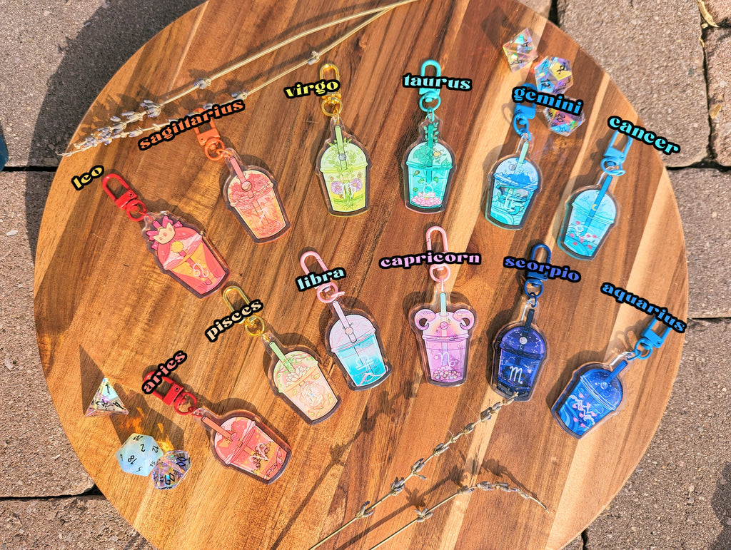 Zodiac Boba Glitter Charms | ft. Aries, Taurus, Gemini, Cancer, Leo, Virgo, Libra, Scorpio, Sagittarius, Capricorn, Aquarius, Pisces