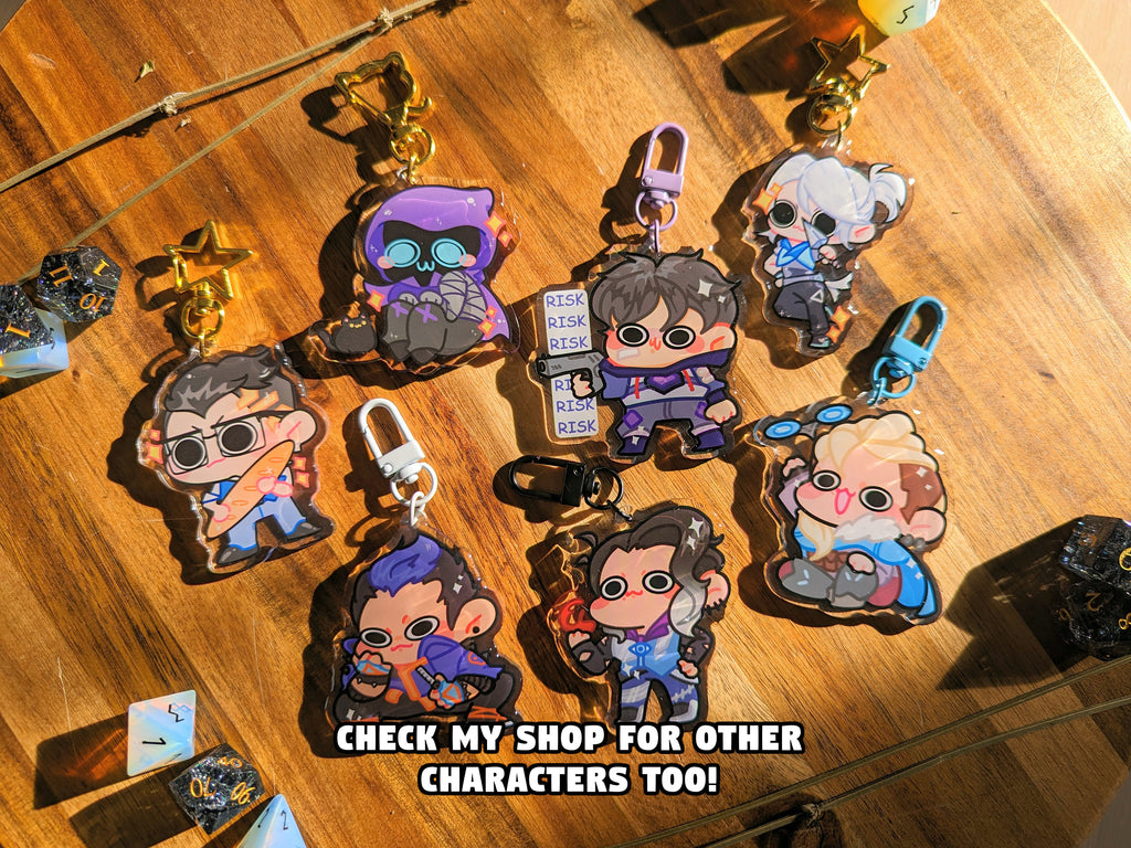 VALORANT Keychain | 2.3" Charms ft. Reyna, Sage, Neon, Skye, Raze, Killjoy, & Gekko