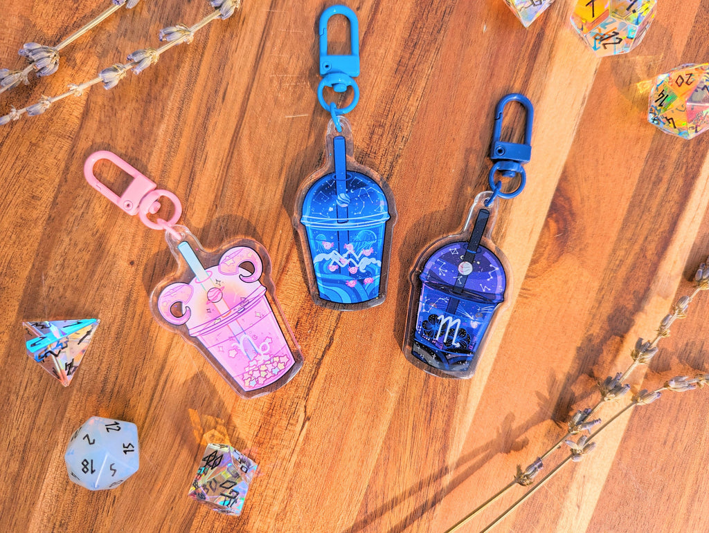 Zodiac Boba Glitter Charms | ft. Aries, Taurus, Gemini, Cancer, Leo, Virgo, Libra, Scorpio, Sagittarius, Capricorn, Aquarius, Pisces